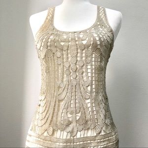 Express - Embroidered Off White Top